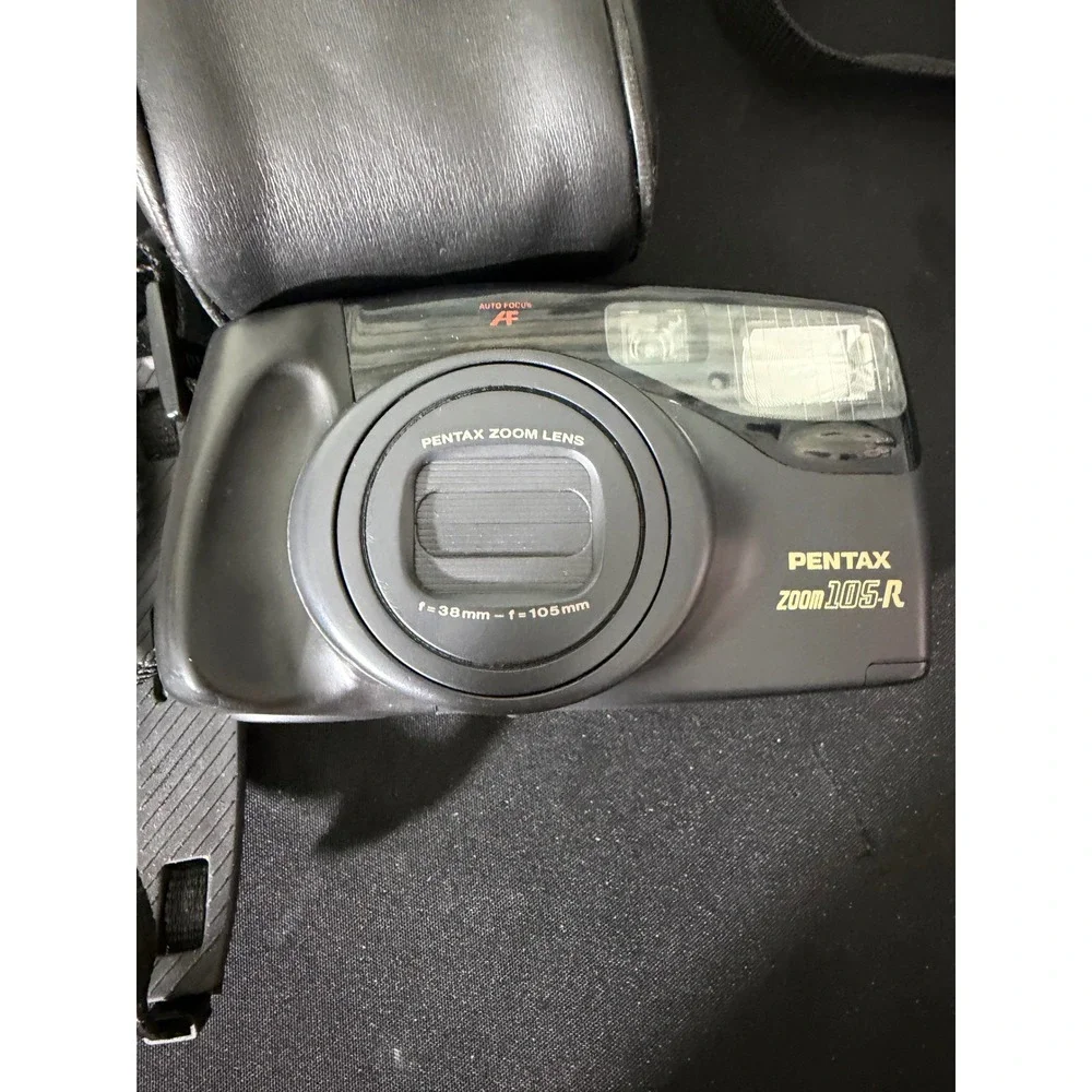 Pentax Zoom 105-R 35mm Film Camera Black Excellent 38-105mm Lens With Case
